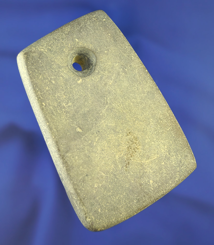 3 1/4" heavily patinated slate Pendant in excellent condition - Cumberland Co.,  New Jersey.