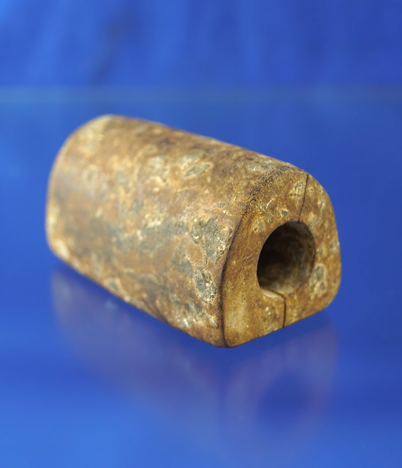 Nice style! 2 3/4" "D" Bannerstone found in Fentress County Tennessee. Broken and glued.