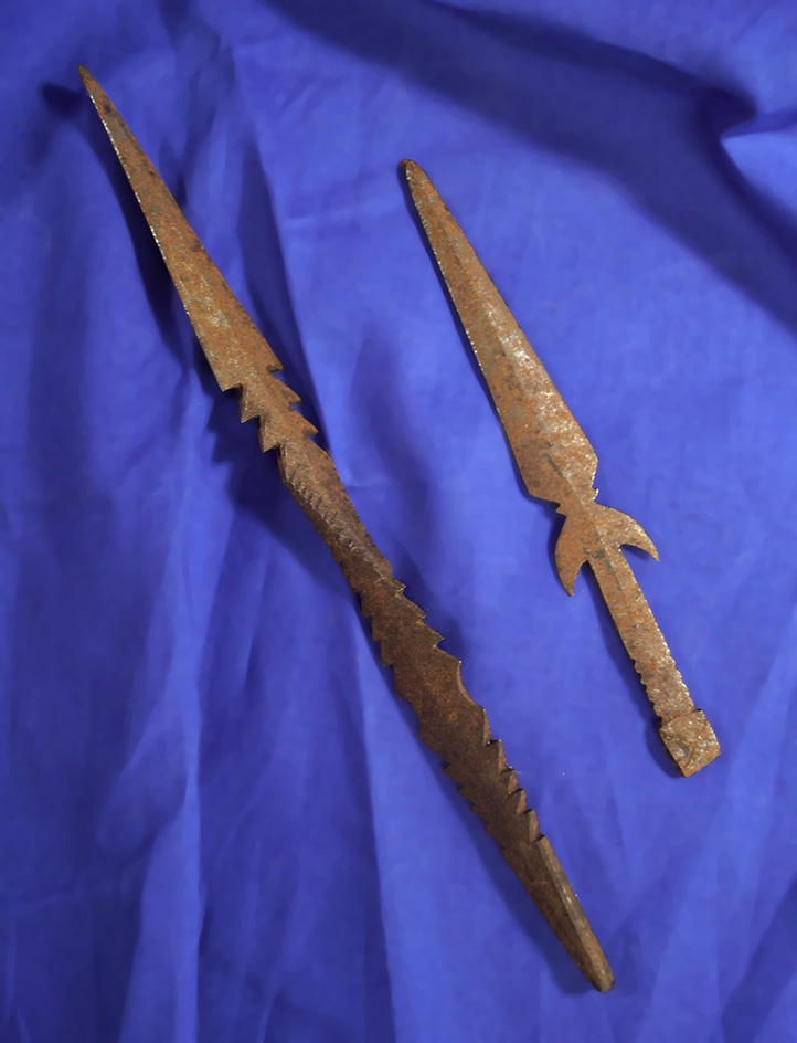 Pair of very uniquely styled vintage Iron Arrowheads in nice condition.