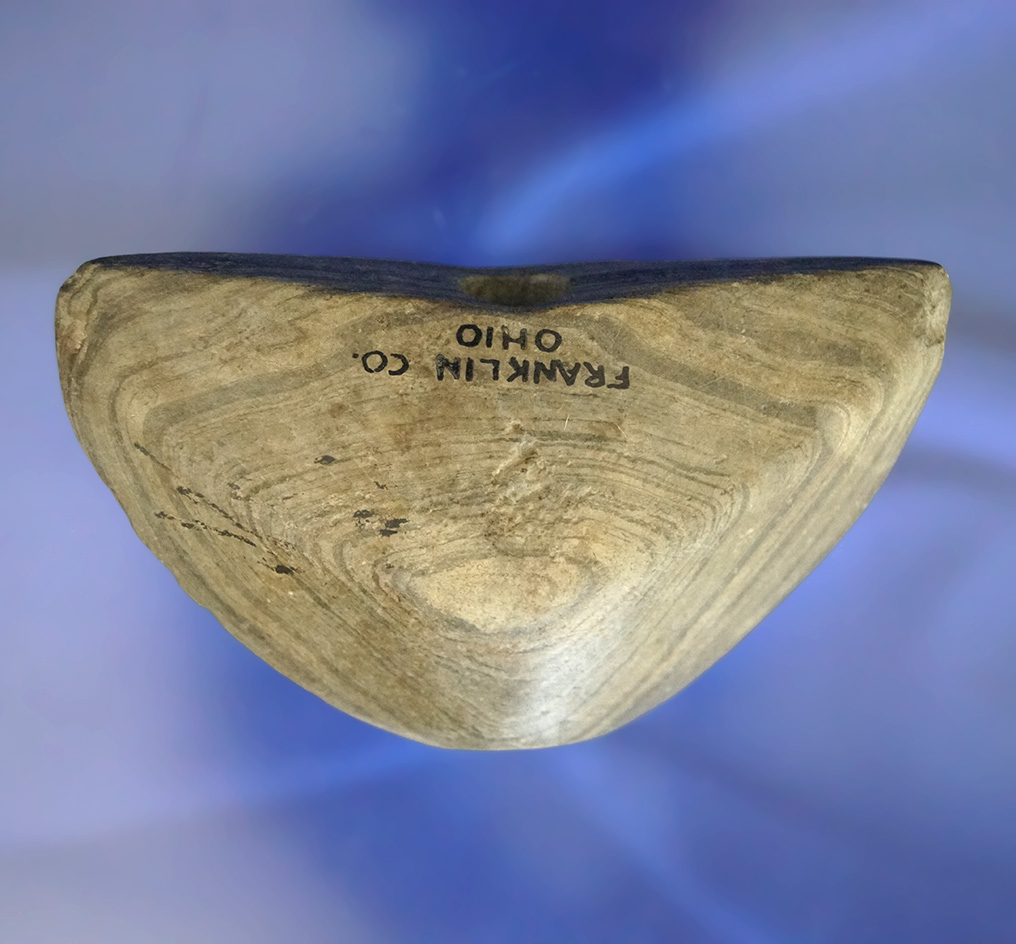 3 5/8" very uniquely styled faceted Wing Bannerstone found in Franklin Co.,  Ohio
