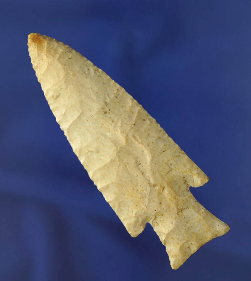 3 5/8" Hardin with exceptional flaking, quality and style. Found in Fulton Co.,  Illinois. Ex. Weidn