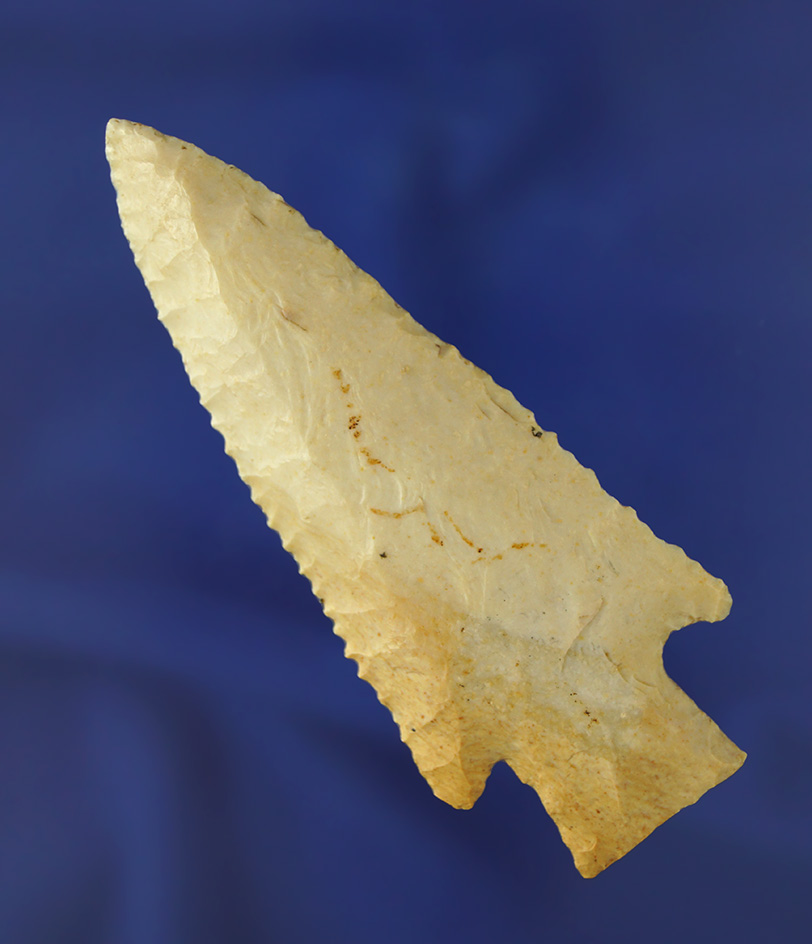 3 9/16" nicely beveled Hardin found in Peoria Co.,  Illinois. Ex. Rivers Anderson, Ex. Weidner