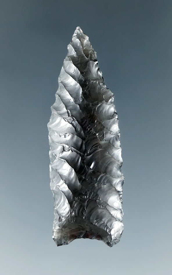 1 13/16" Obsidian Humboldt found near the Black Rock Desert, Nevada. Ex. Roy Mudge, Erspamer.