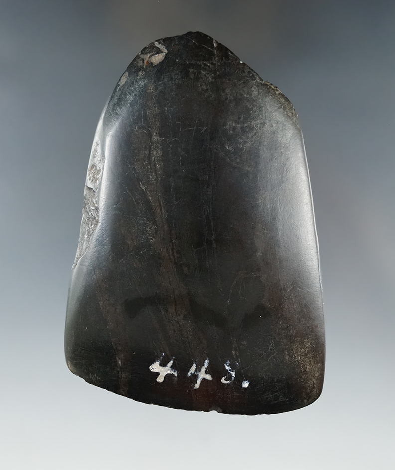 4" Nephrite Celt that is very nicely polished, found in Canada.