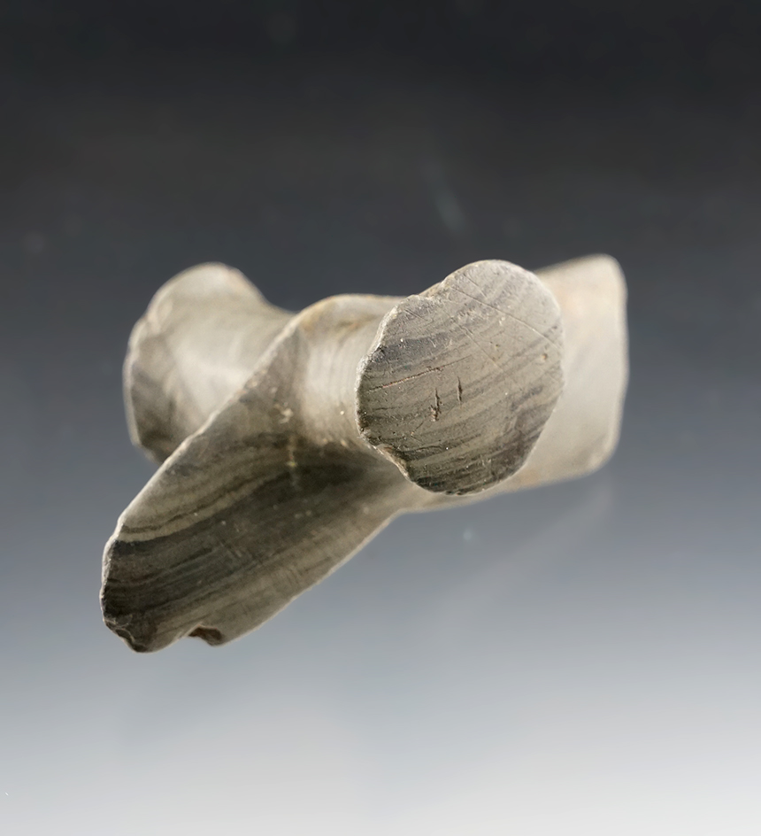 Anciently salvaged Pop-Eyed  Birdstone Head. Innerkip, Oxford Co., Ontario Canada. Ex. King.