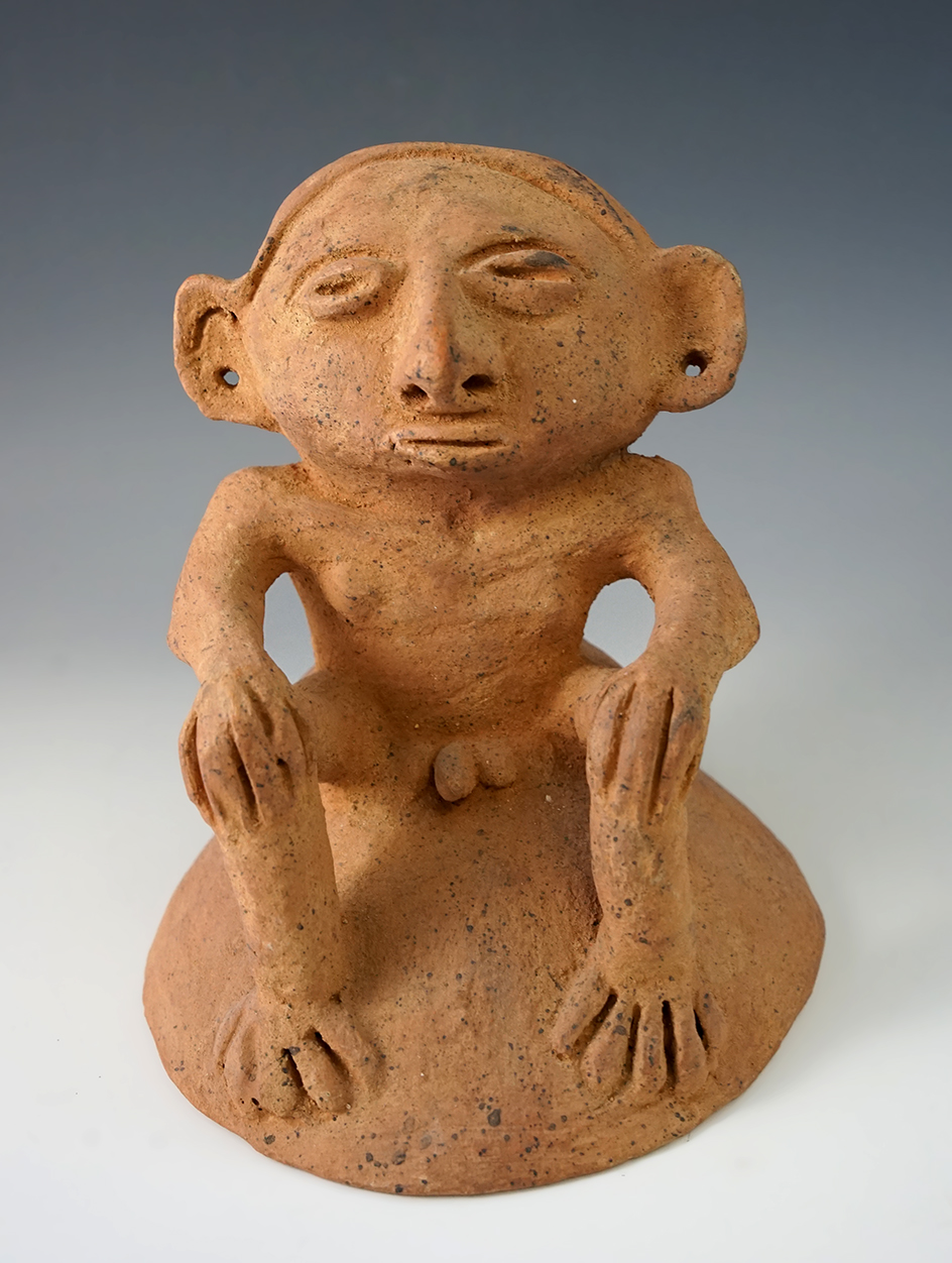 6 1/2" Tall Pre-Columbian Seated Human Figure found in Mexico.