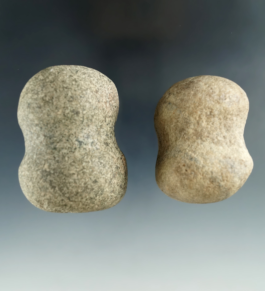 Pair of Hammerstones found in Seneca and Huron Counties, Ohio. Largest is 2 1/4".