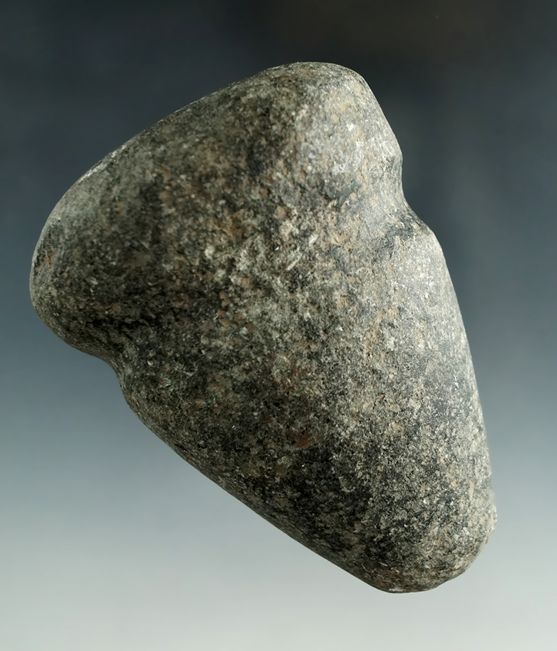 Uniquely styled 3 3/4" Full Groove Hammerstone found in Indiana.