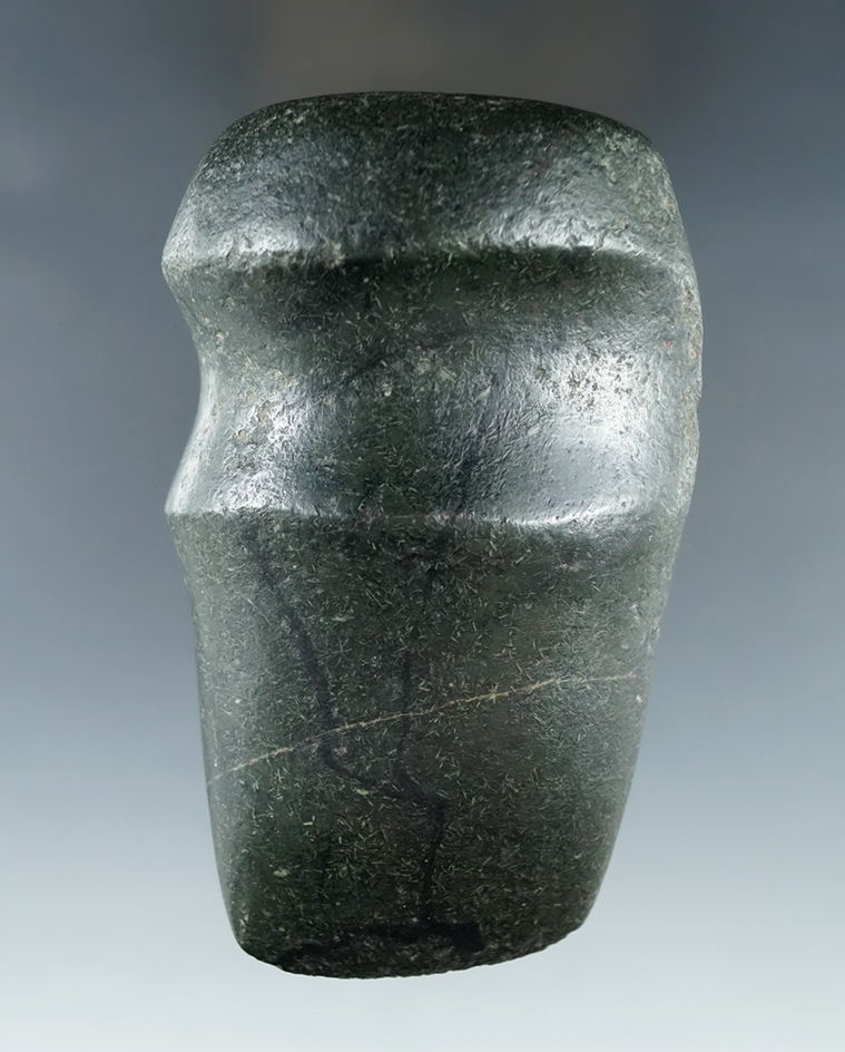 Incredible polish! Truly exceptional 3 1/2" long highly polished Hardstone 3/4 grooved Axe -Ohio.