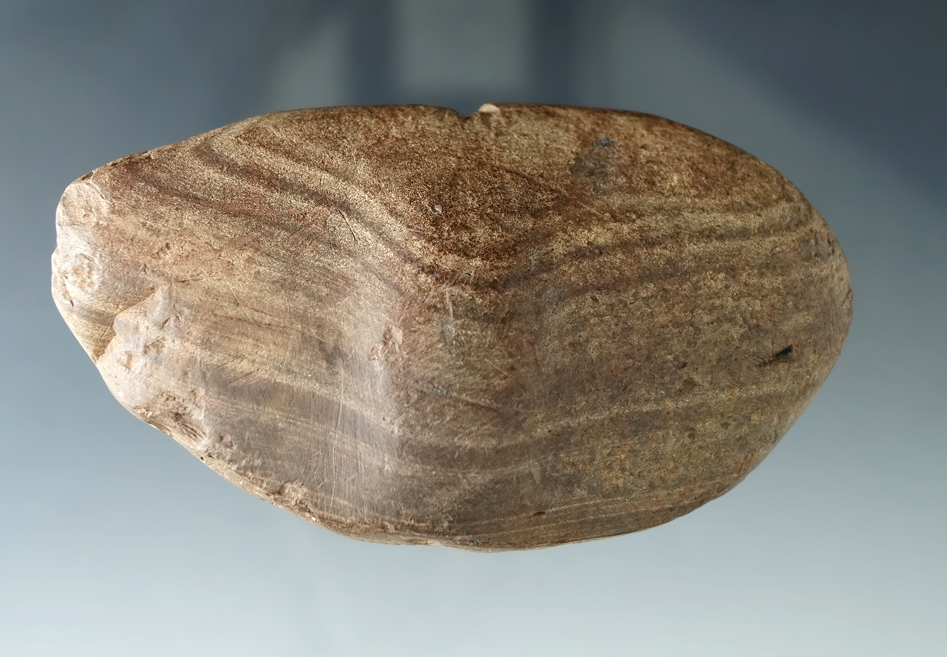 3 13/16" Winged Bannerstone Preform that was spotted for drilling but never drilled. PA.