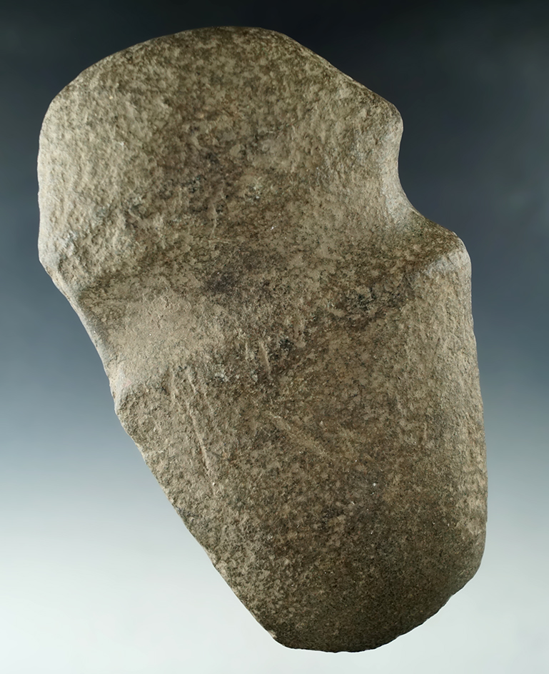 6 5/8" Long 3/4 Grooved nicely patinated Axe with flutes on the top and bottom.