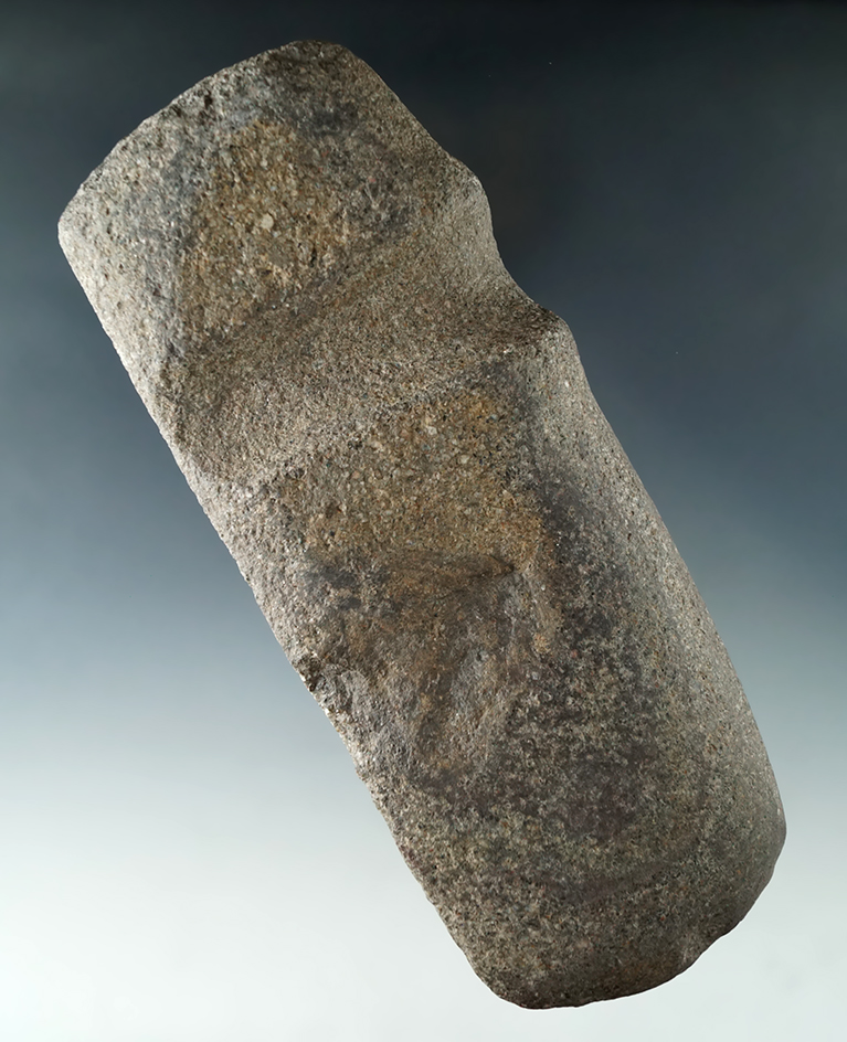 Very unique style on this 6 3/4" Long 3/4 Grooved Axe found in Kansas.