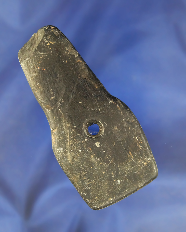 3 1/2" Drilled Slate Pendant found by the Kurtz Family on their farm near Tiro, Crawford Co., Ohio.
