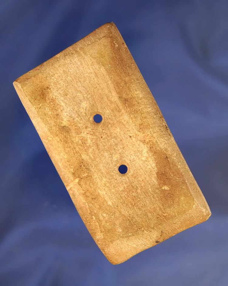 3 3/16" Semi-Keeled Gorget made from sandstone and found in Butler Co., Ohio.