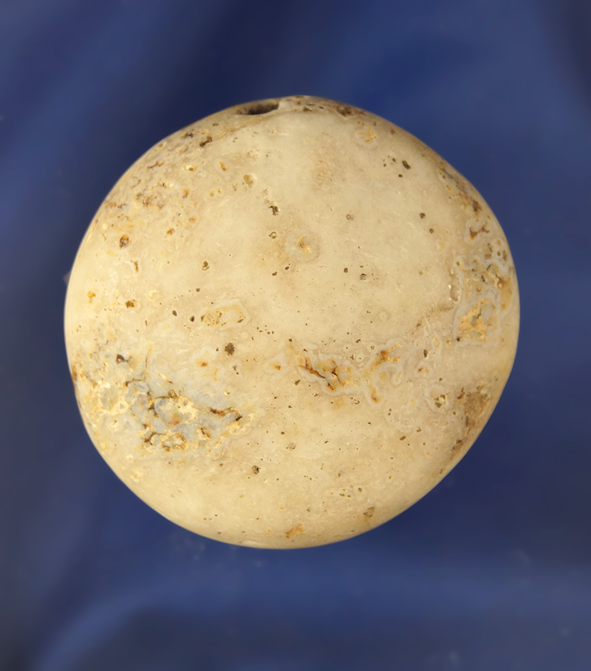 2 3/16" polished Quartz Biscuit Discoidal found in Ohio. Ex. Don Gelbach.