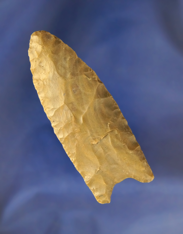 3 1/8" Paleo Fluted Clovis -Hornstone found in Estell Co., Kentucky.   Perino, Rogers, Davis G8 COA'