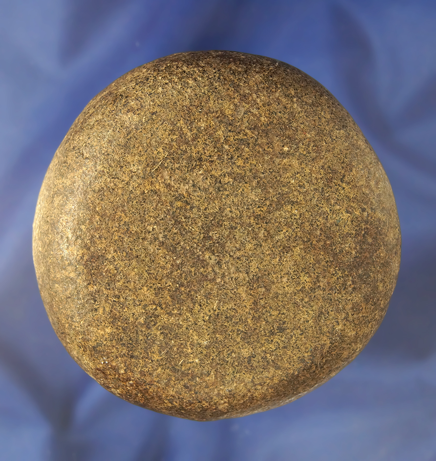 3 3/8" Discoidal found in Richland Co., Ohio and made from Hardstone.  Bennett COA.