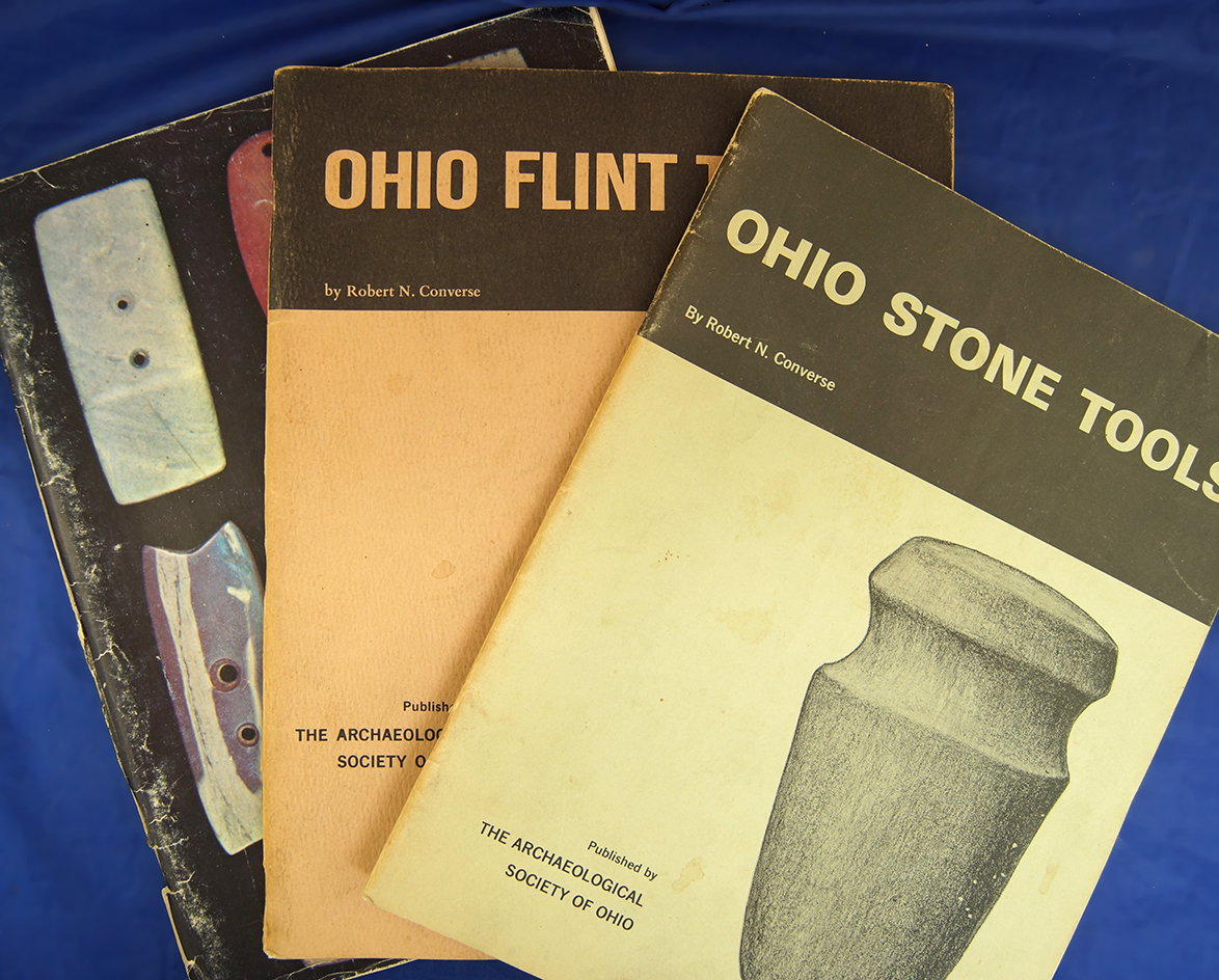 Set of 3 softback books by Robert Converse. Ohio Stone Tools, Ohio Flint Types, Ohio Slate Types,