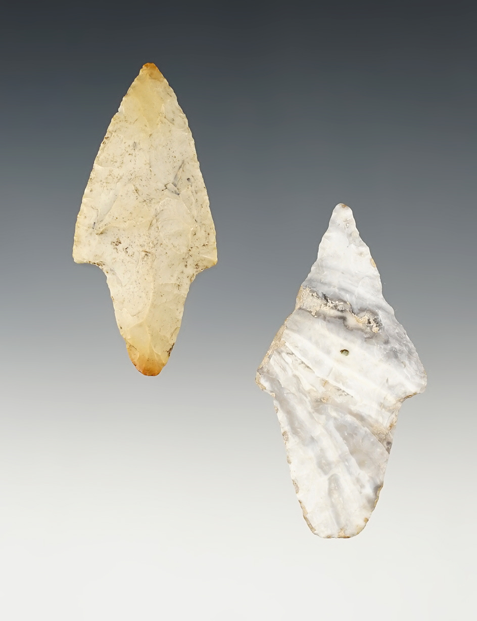 Pair of Gary points found in Missouri in very nice condition. Largest is 2 3/8".