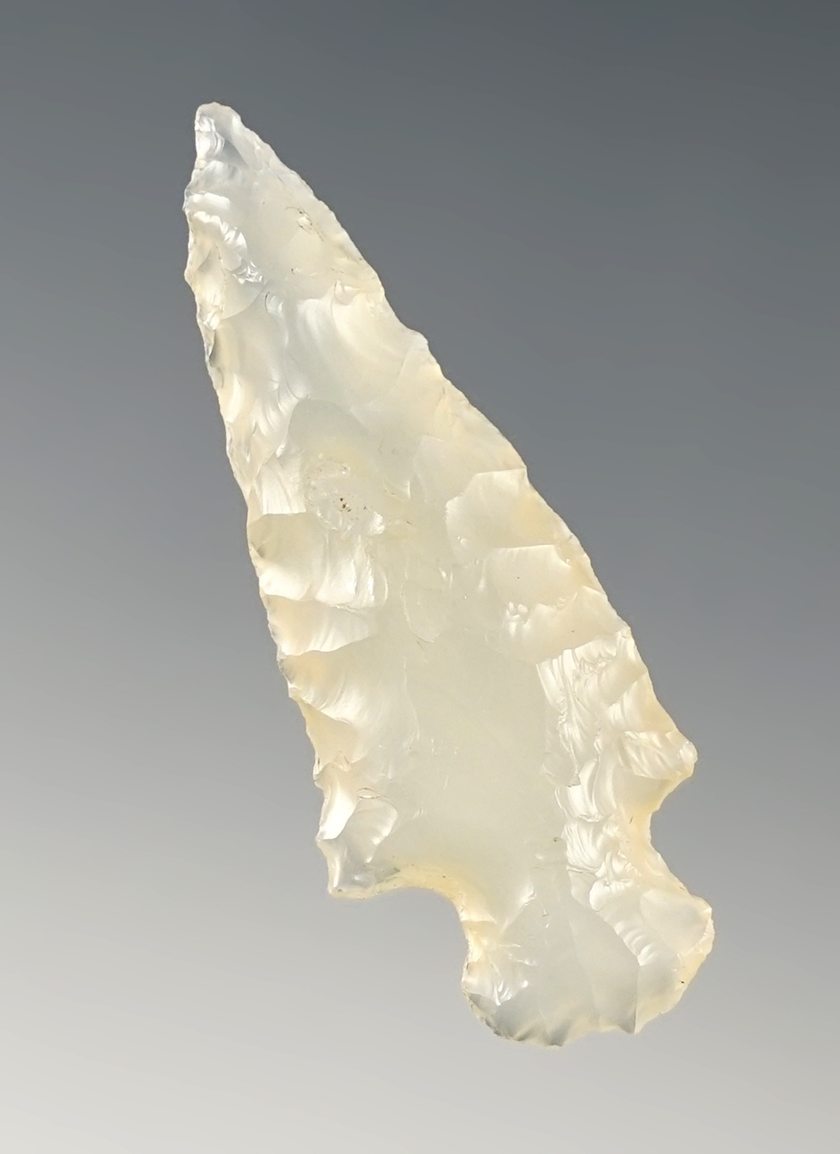 1 13/16" Wendover point made from highly translucent agate found in Washington.
