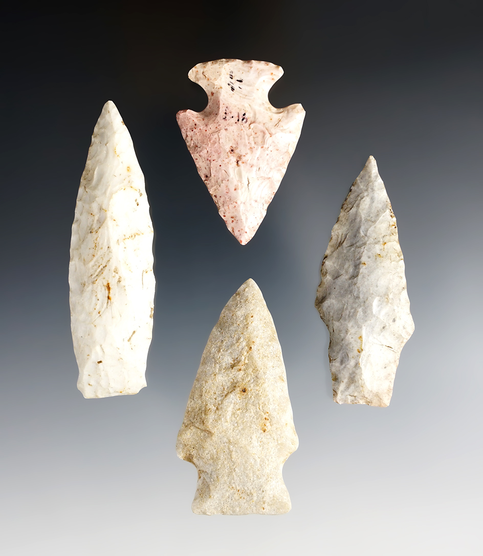 Set of 4 Arizona and Missouri points in good condition. The largest is 2 3/4".