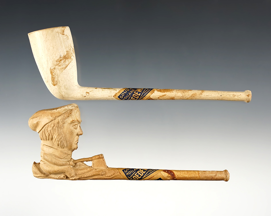 Pair of nicely designed Historic Trade Pipes in excellent condition. The largest is 5".