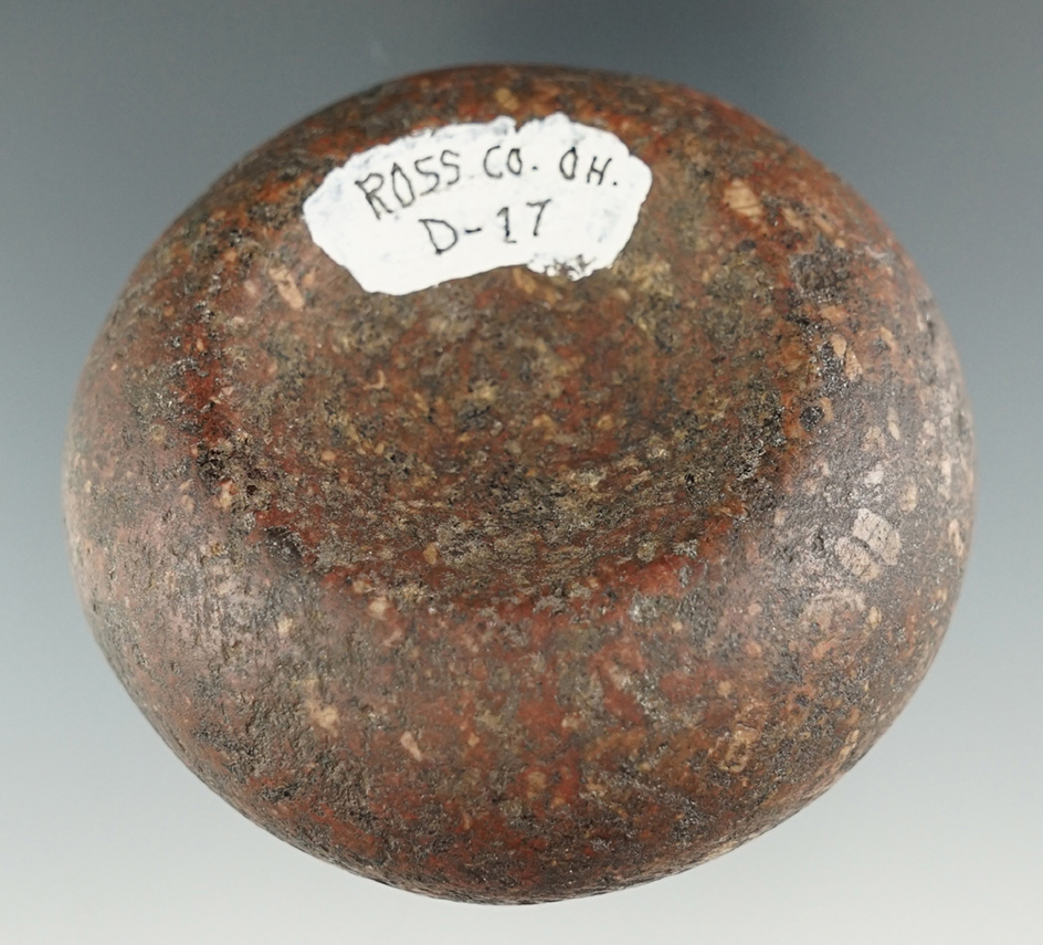 2 1/2" Double Cupped Discoidal found in Ross Co., Ohio.