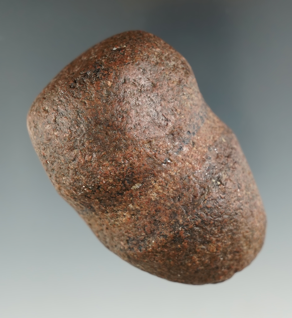 2 7/8" Quartz 3/4" Groove Hammerstone found in Wood Co., Ohio. Ex. Perry Fletcher Collection.