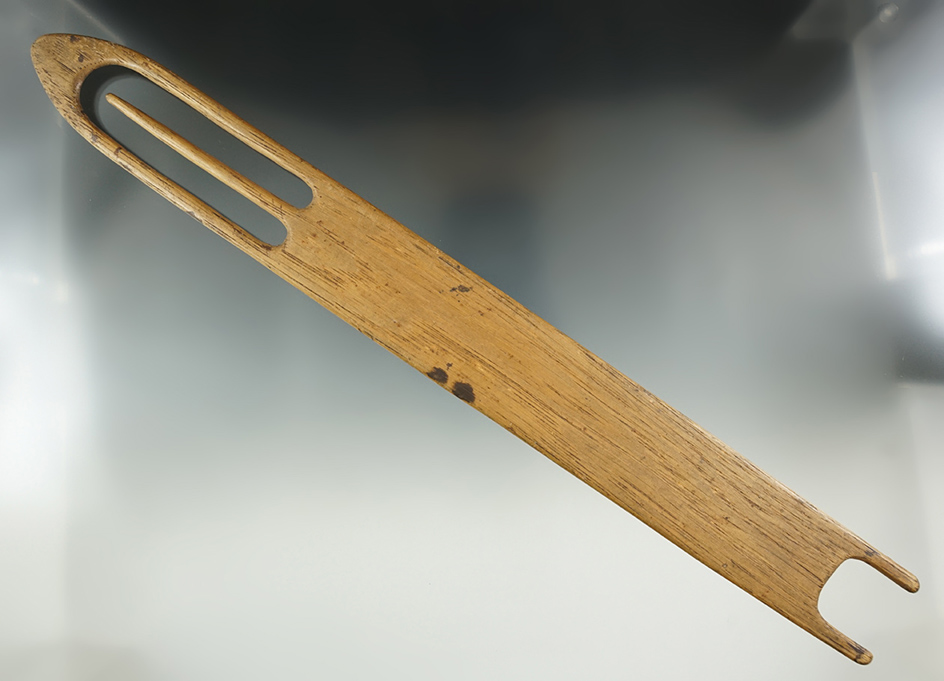 12 3/8" wood weaving tool of unknown origin in very nice condition.