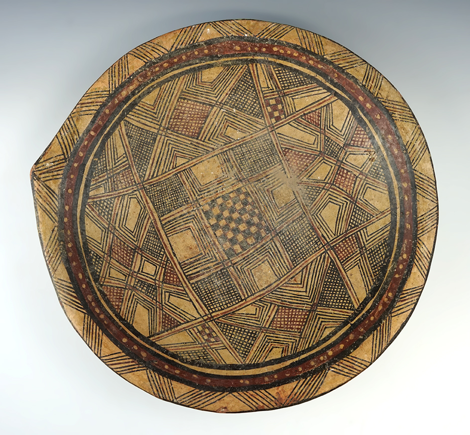Large 12 3/4" diameter Berber pottery bowl from Morocco.