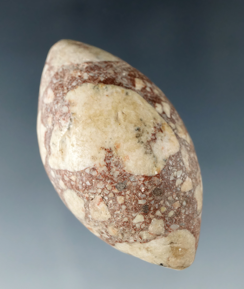 Beautiful material! 2 1/2" bolo stone found by a G.I. on the island of Guam during World War II.