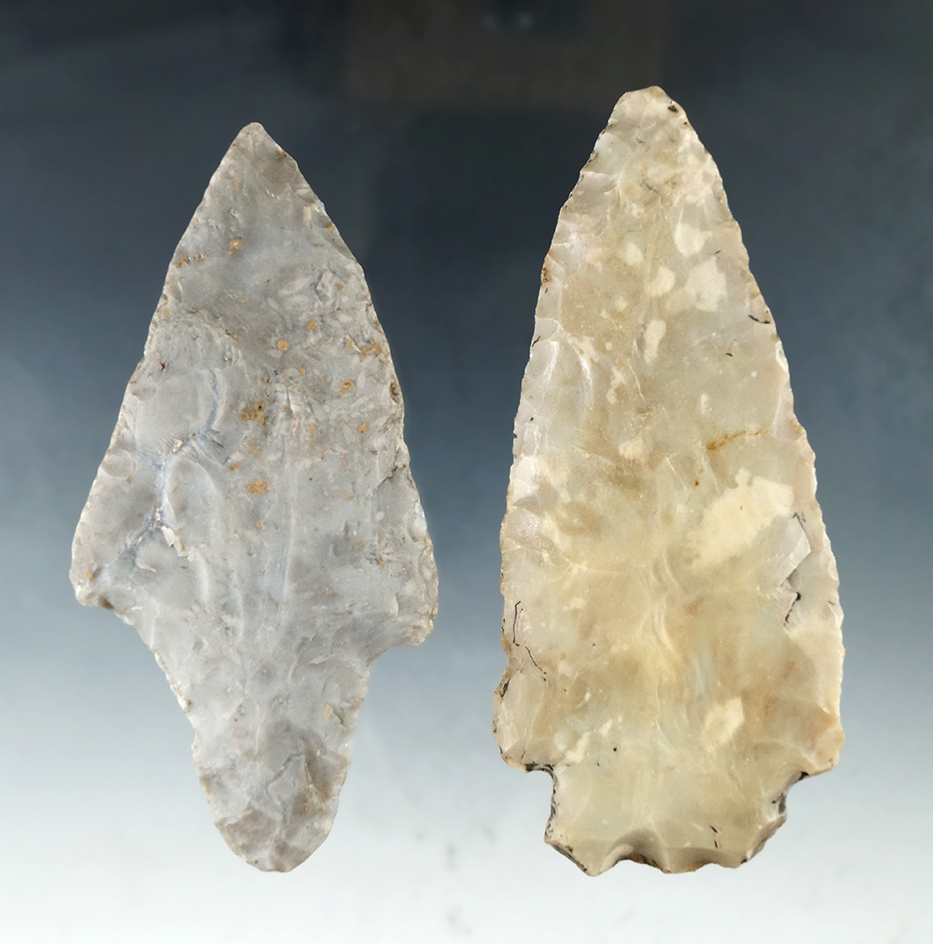 Pair of large Knives found in Branch Co., Michigan, largest is 4 and 3/16".