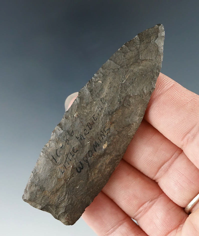 3" rare, thin and nice paleo Lanceolate found years ago near Little Medicine, Wyoming.