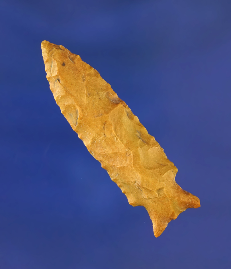 1 13/16" Stemmed arrowhead made from Jasper found in Louisiana.