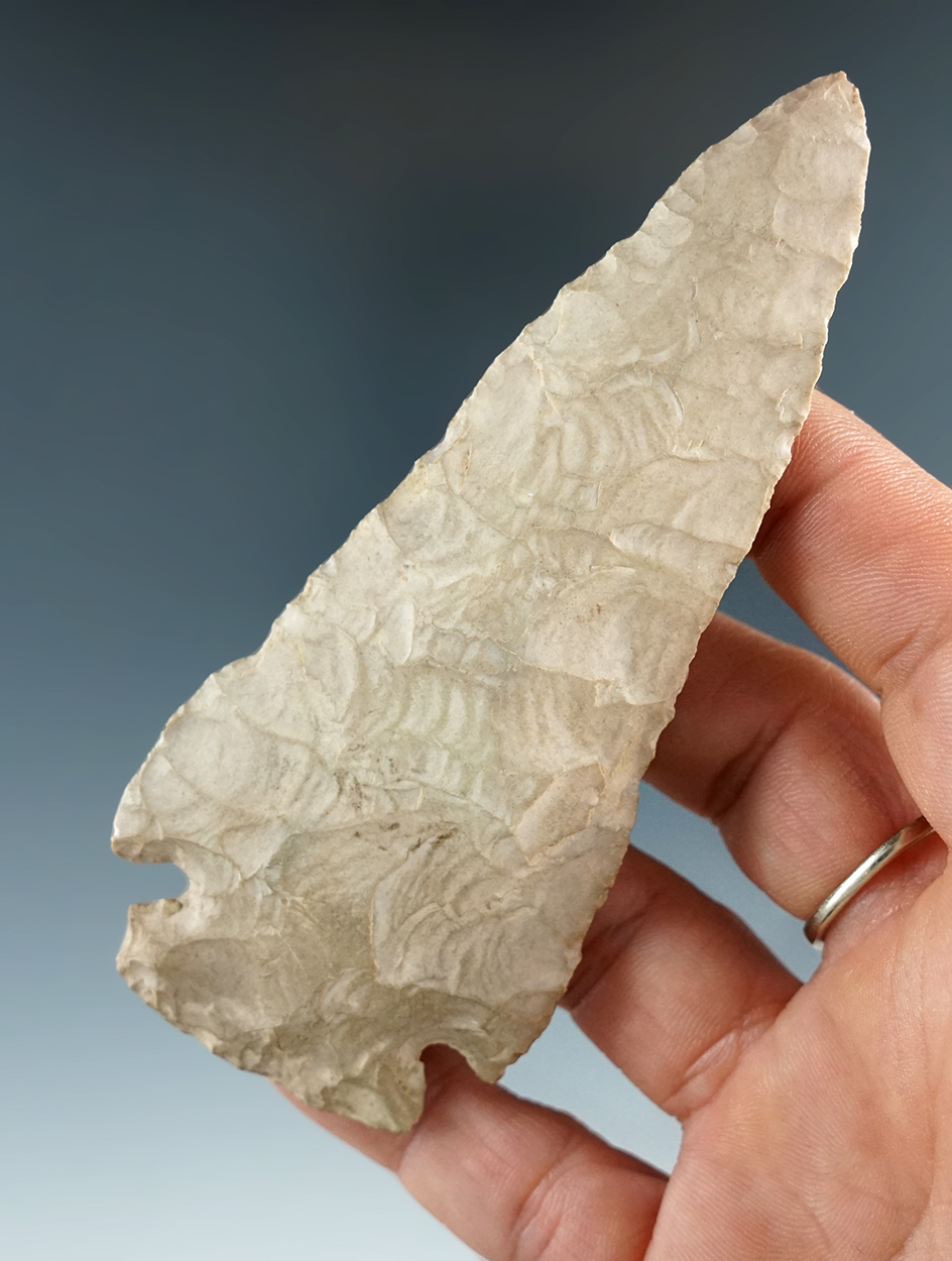 4  1/4" Hopewell Knife found by Gary Randsbottom in Cabell Co., West Virginia.  Motley COA.