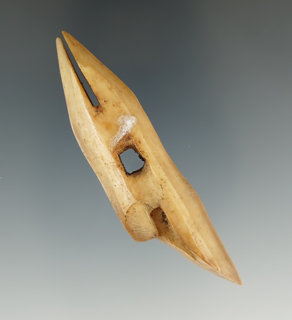 2 7/8" Inuit ivory harpoon toggle recovered in Alaska.