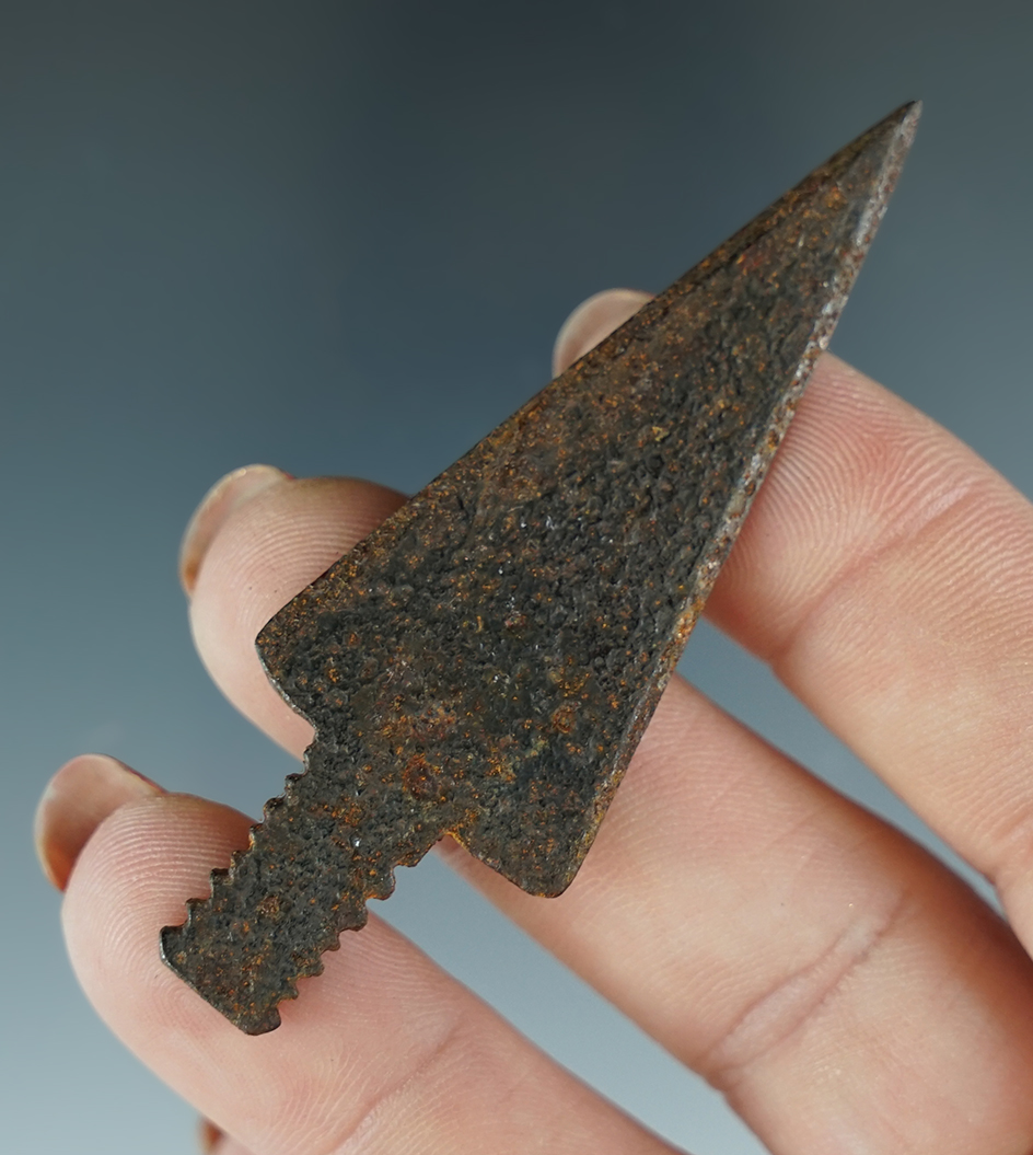 2 1/2" Historic Era Iron Arrowhead found in Montana. Comes with a Bennett COA.