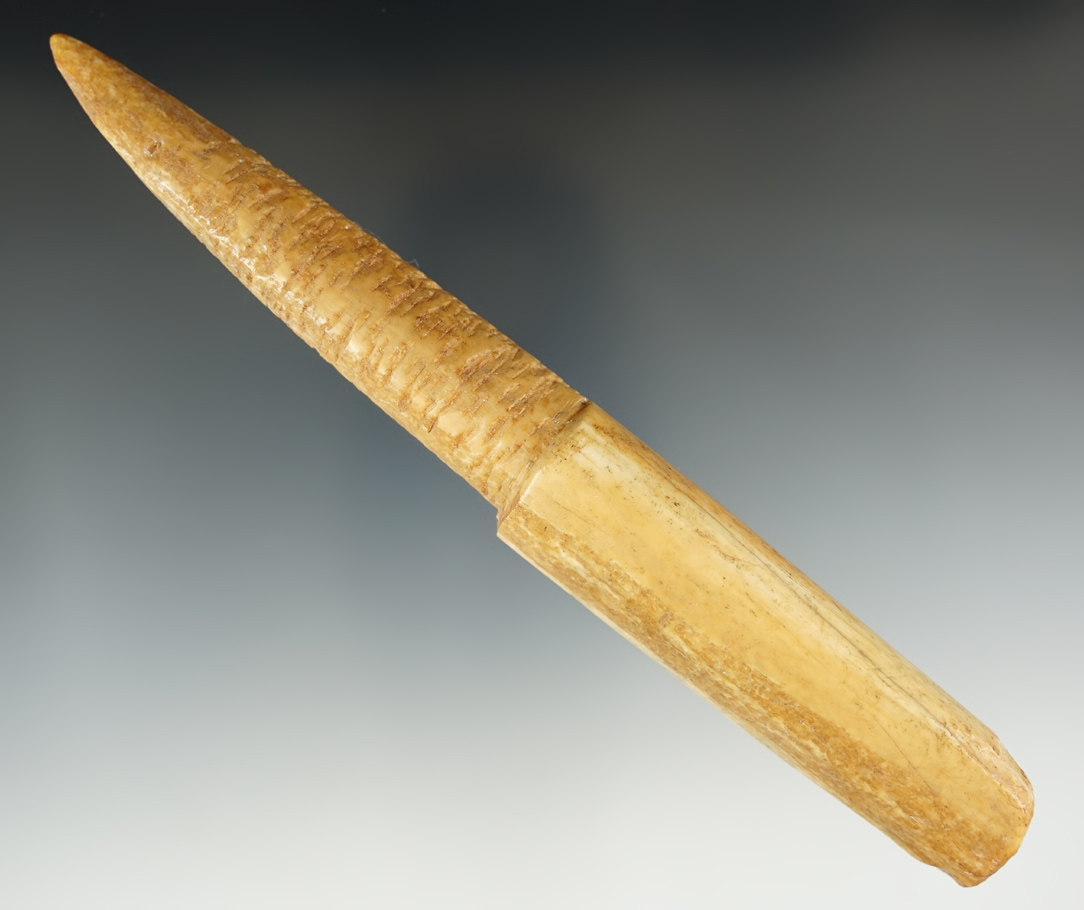 7" Long carved Inuit ivory "ice tester" recovered in Alaska.