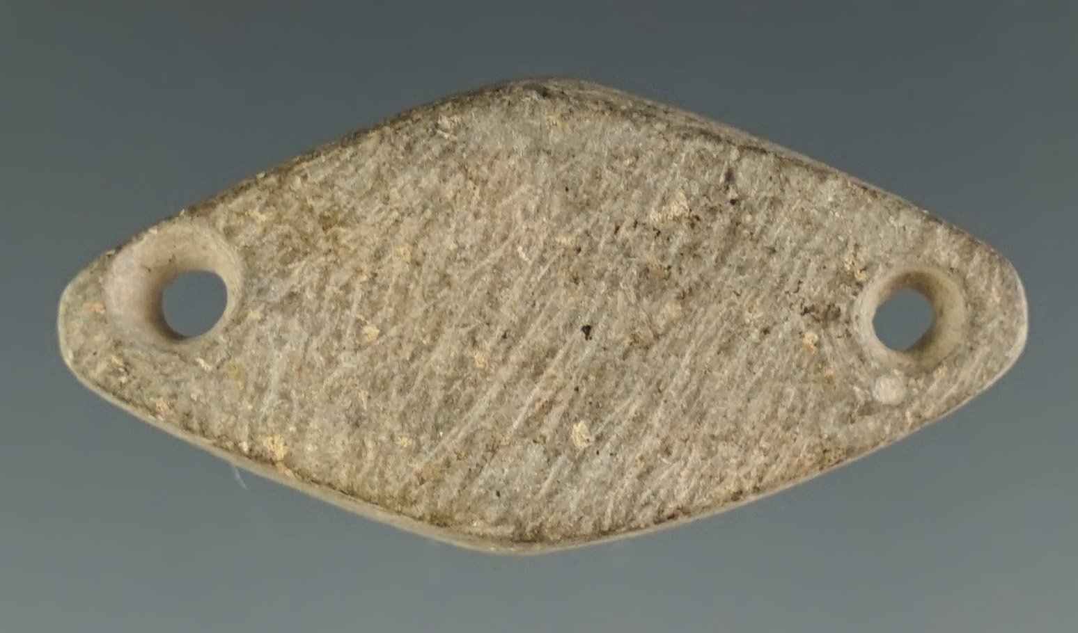 Rare and unique! 1 5/16" two-hole pendant/ornament with incised line design - Umatilla, OR.