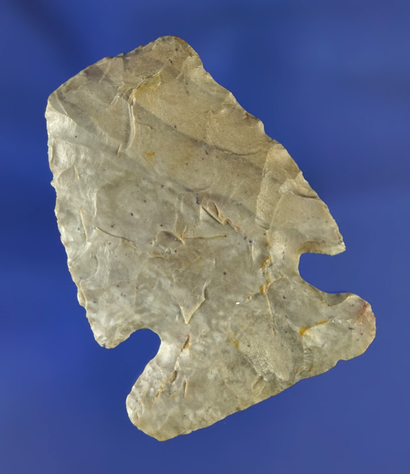 2" Hornstone Thebes Hafted Scraper with nice use where to bit and found in Ohio. Ex. Gary Noel.