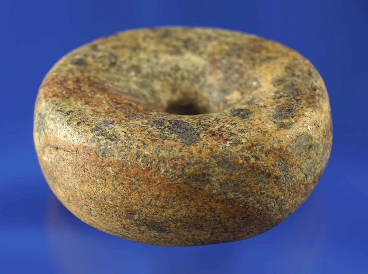 Well styled and nicely patinated2 9/16" perforated Discoidal found in Illinois in excellent conditio