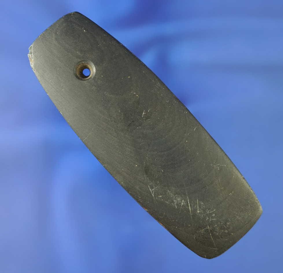 4" banded slate Pendant found in Miami Co.,  Ohio in very nice condition.