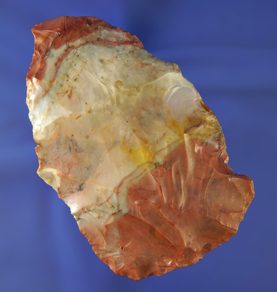 Very colorful 4 1/2" Flint Ridge Flint Preform found in Licking Co.,  Ohio.
