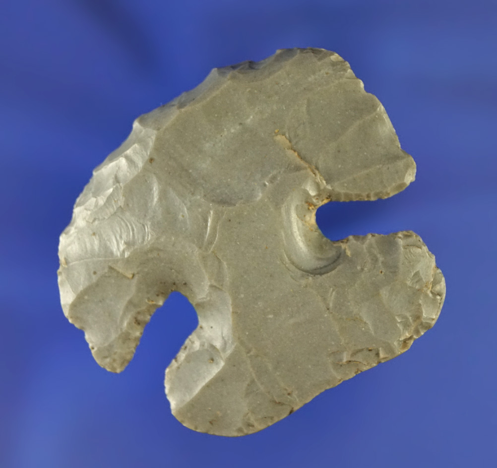 1 15/16" wide nice size Hornstone Thebes Hafted Scraper found in Ohio. Ex. Gary Noel collection.