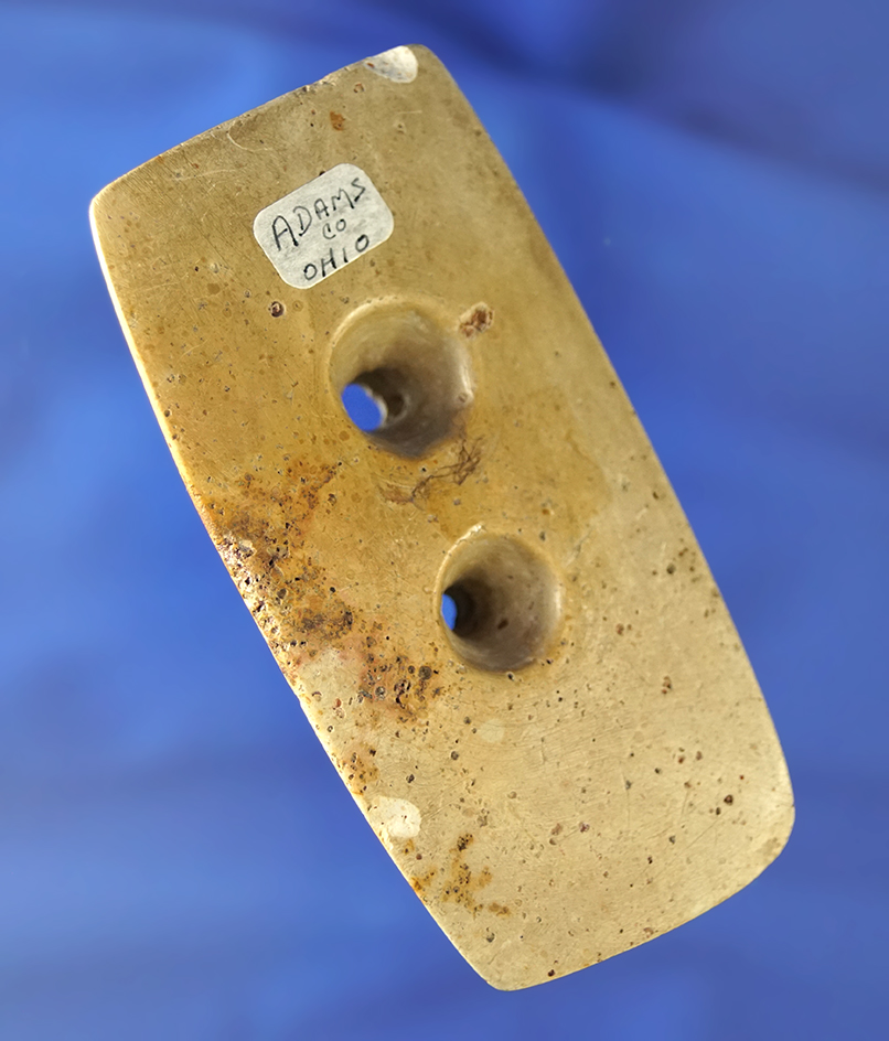 Rare! 3 5/16" Semi-Keeled Gorget made from Pipestone found in Adams Co., Ohio -Ex. McNeil.