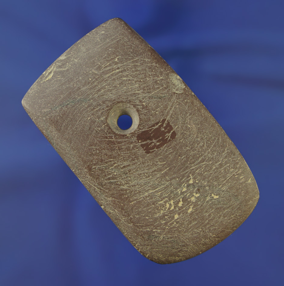 3 7/16" round slate Pendant found in New Jersey.