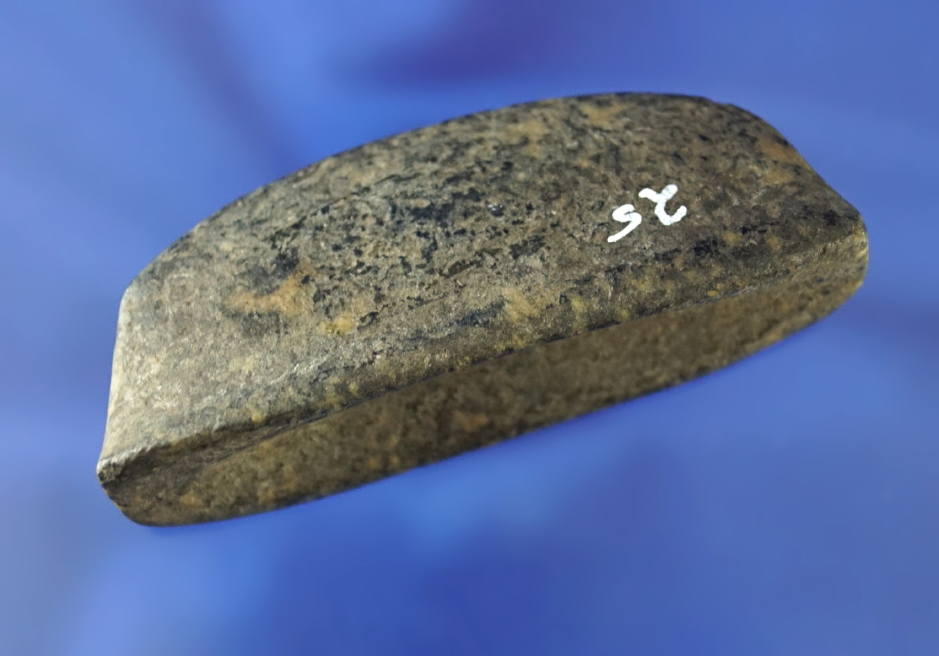 Exceptional! 2 3/4" Hardstone Boatstone - Illinois - nicely scooped with flared ridges at the base.