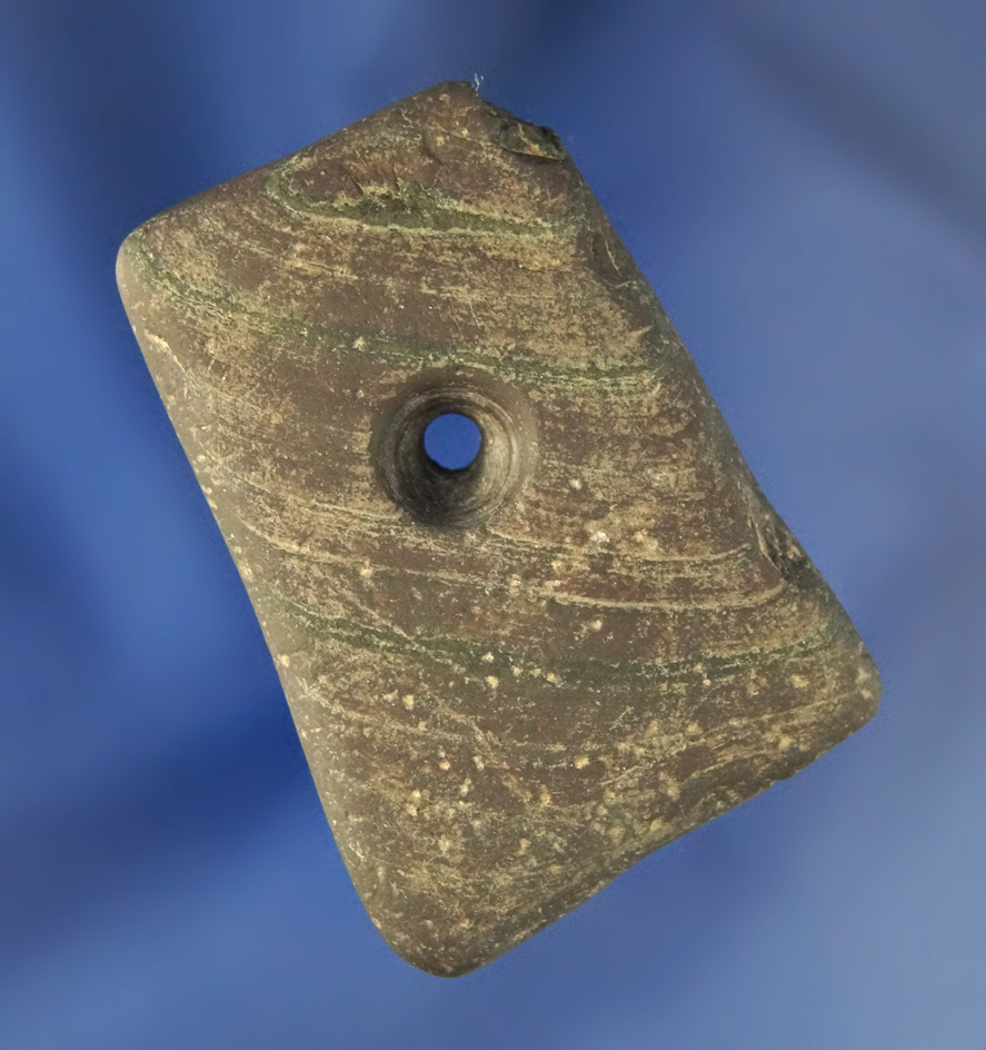 Unique 1 13/16" miniature slate Pendant found near Indian Lake, Ohio.