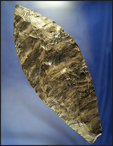 HUGE! 10 13/16" Gold-Sheen Obsidian Blade found in Bakerfield, California in nice condition.