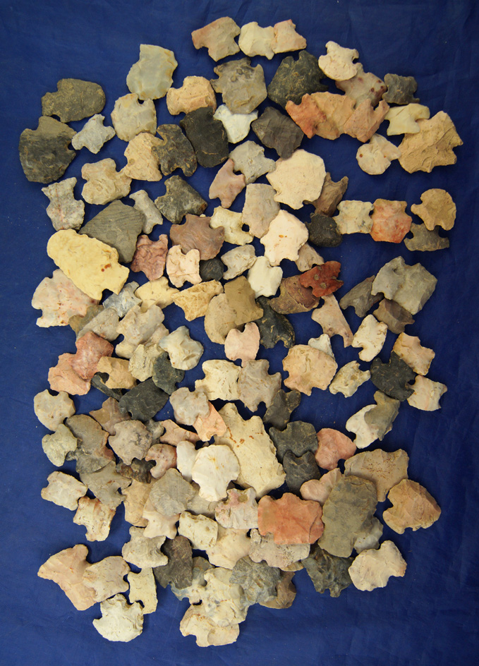 Group of 100 Assorted Hafted Scrapers found in Ohio.